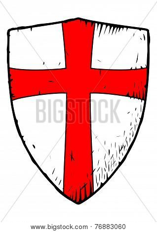 Templar Shield With A Cross