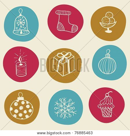 Vector Hand Drawn Christmas Doodle Designg Elements