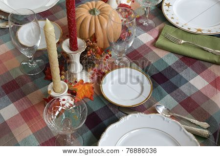 Table set for Thanksgiving