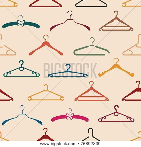Seamless pattern with different hangers, vintage style
