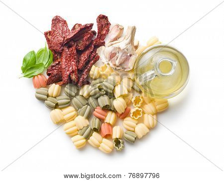 italian food ingredient on white table