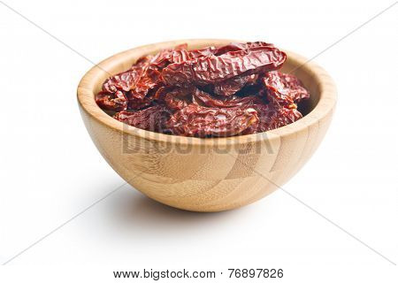 sun dried tomatoes on white background