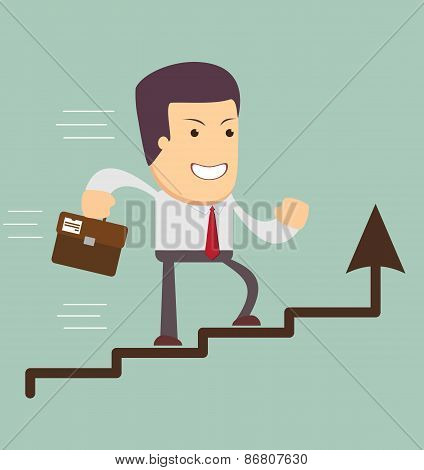 Businessman run in a Growth