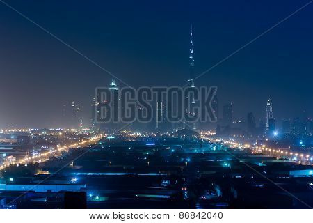 Dubai Panorama And Burj Khalifa Is Currently The Tallest Building In The World, At 829.84 M (2,723 F