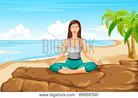 Lady practising yoga for wellness