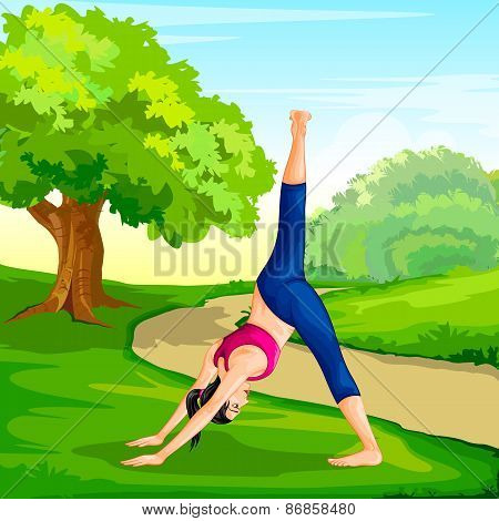 Lady practising yoga for wellness