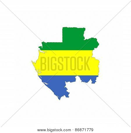 Gabon Flag Map