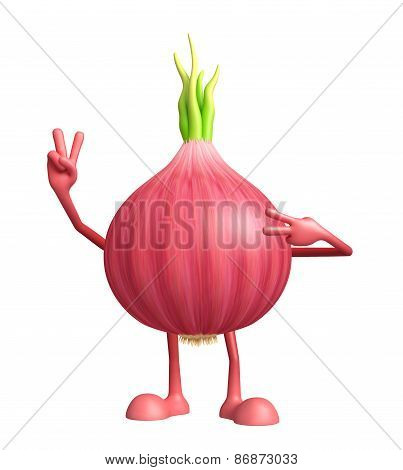Onion Character With Win Pose