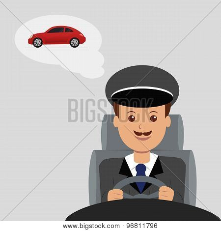Illustration of a Male Driver.