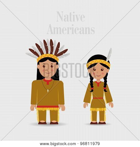 Man and woman in Native American costume