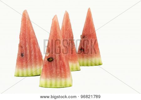 Conical Watermelon Slices Isolated