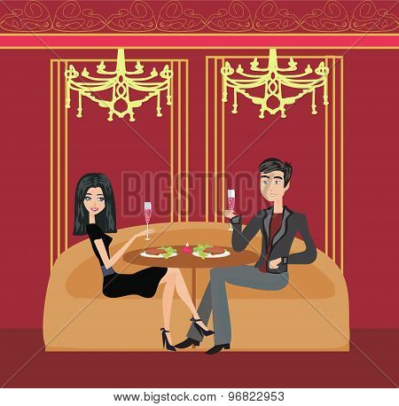 Romantic Dinner In A Restaurant