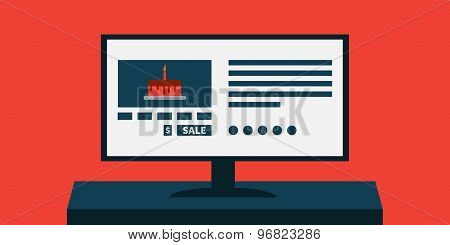 Cake Sale For Bakery Or Pastry Shop Computer Ad