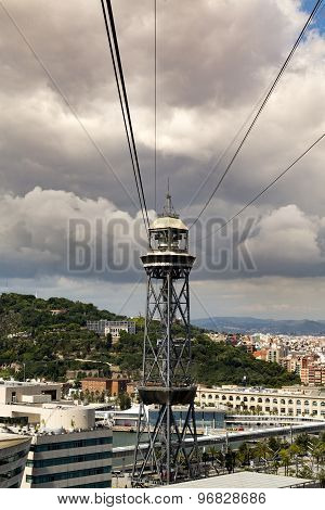 Torre Jaume Barcelona,  Funicular Tower In Summer