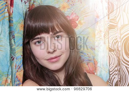 Portrait Of A Beautiful Teenage Girl And Her Wardrobe, With Bokeh
