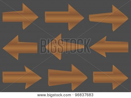Wooden vector arrows