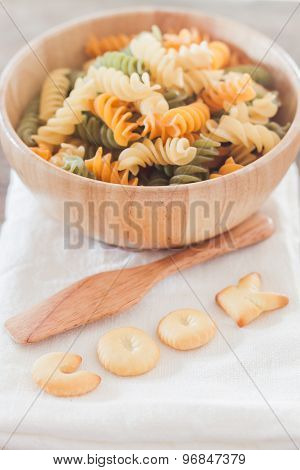 Cook Alphabet Biscuit With Fusili Pasta