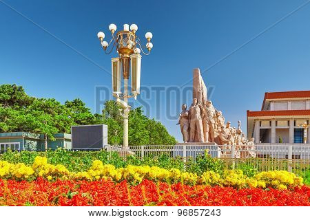 Commemorating Statues Of Workers In Struggle In The Revolution Of China Located Near  Mausoleum Of M