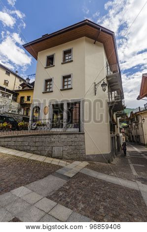 Italian Alpine urban commune of Ponte di Legno
