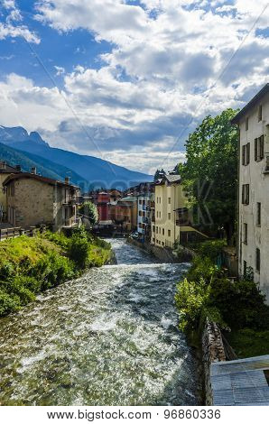 Italian Alpine urban commune of Ponte di Legno