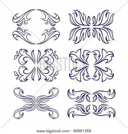 Vector calligraphy elements.