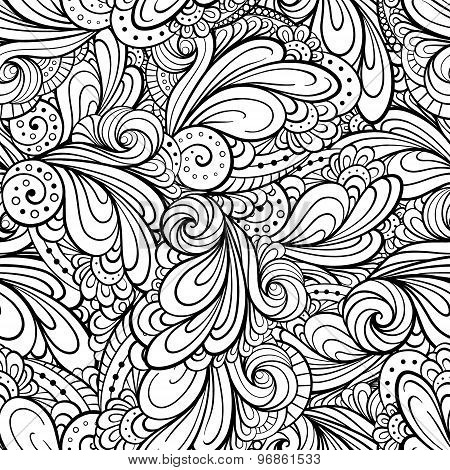 Abstract floral shapes seamless pattern