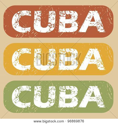 Vintage Cuba stamp set