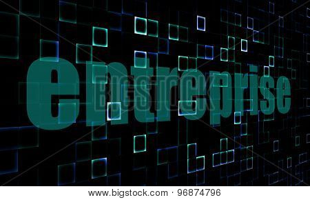 Pixelated Words Entreprise On Digital Background