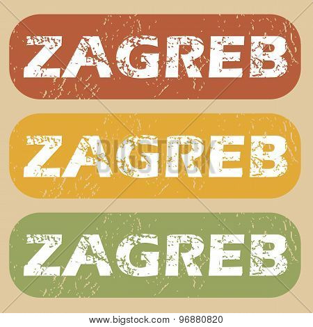 Vintage Zagreb stamp set