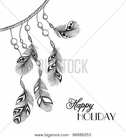 Decoration ethnic tribal feather