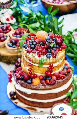 naked wedding cake