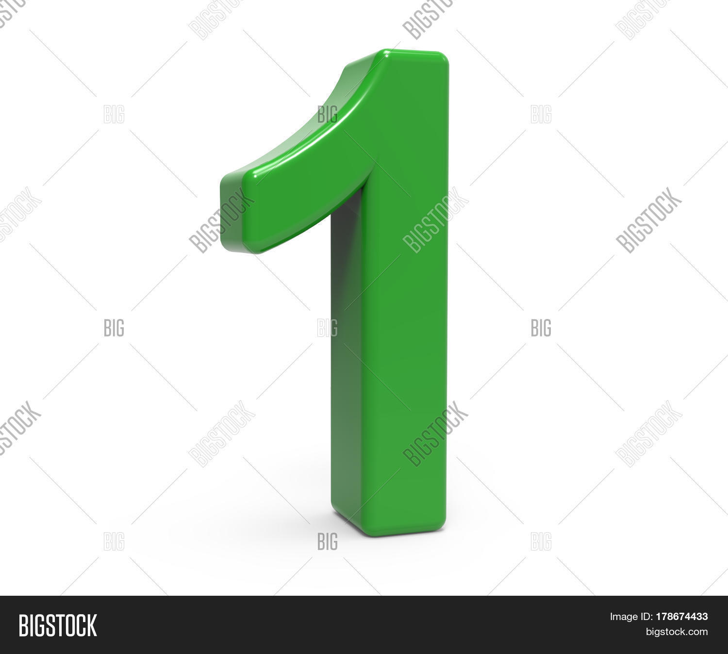 3D Green Number 1 Image & Photo (Free Trial) | Bigstock