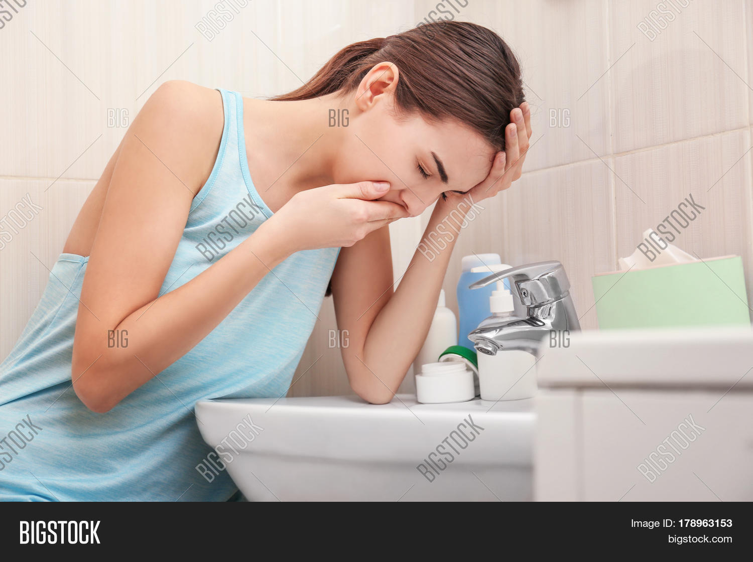 Young Vomiting Woman Image & Photo (Free Trial) Bigstock