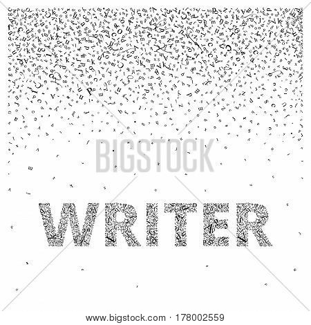 Abstract background of alphabet symbols. World book and copyright day. International Day of writer. International Day of the Book. World Book Day. Studying and learning concept. Vector illustration.