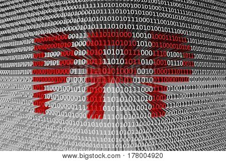 PPP in the form of binary code, 3D illustration