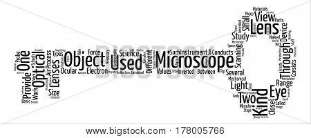 Different Types Of Microscopes text background word cloud concept
