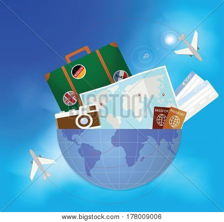 Travel Around The World. Vector