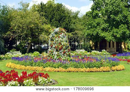 Flower beds in Jephson Gardens Leamington Spa Warwickshire