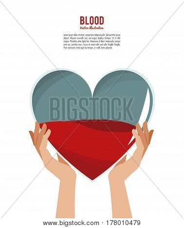 hands holding blood heart vector illustration eps 10