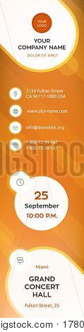 Business graphics banner template, orange colorful vector design