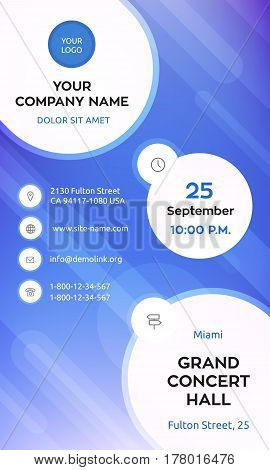 Business graphics banner template, violet colorful vector design