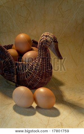 Färska gård ägg.