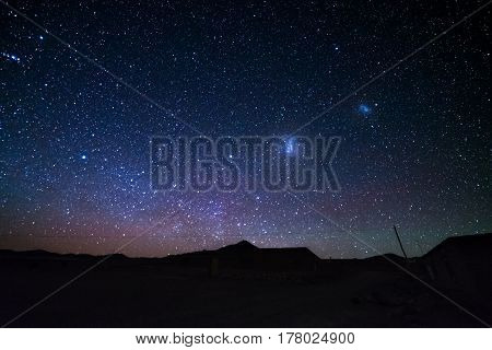 The Majestic Magellanic Clouds, Outstandingly Bright, Captured From The Andea Highlands In Bolivia,