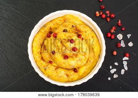 Pate with herring and red pepper. Studio Photo