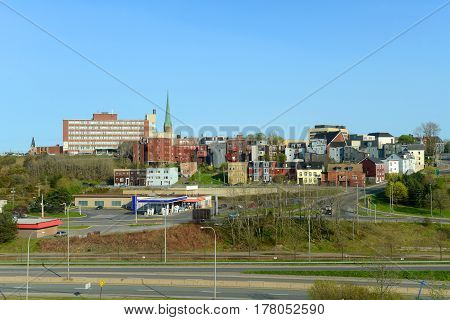 SAINT JOHN, NB, CANADA - MAY 20, 2016: Saint John city skyline, Saint John, New Brunswick, Canada.