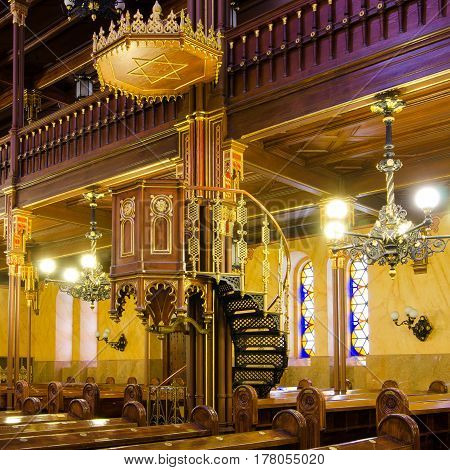 Interior Of The Dohany Street Synagogue In Budapest, Hungary.