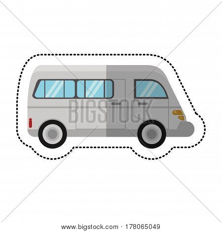 van commercial transport vehicle shadow vector illustration eps 10