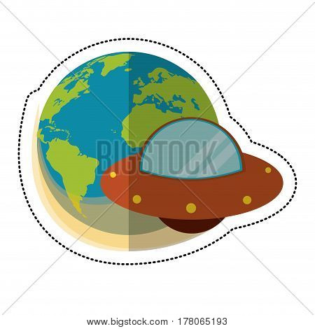 earth UFO space galaxy vector illustration eps 10