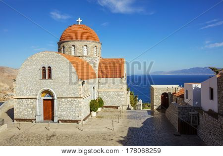 Monastery of Agios Savvas Pothia capital of Kalymnos Dodecanese Greece