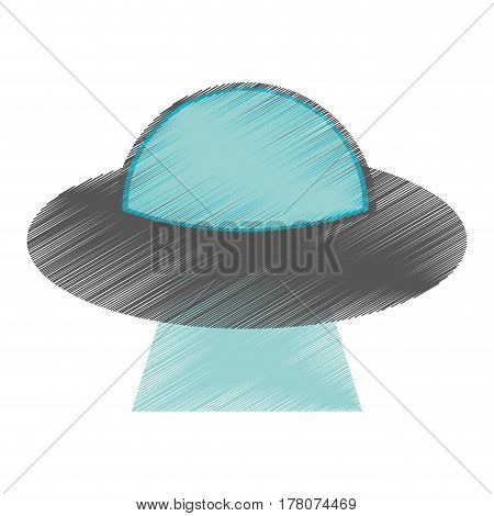 drawing UFO aliens saucer space vector illustration eps 10